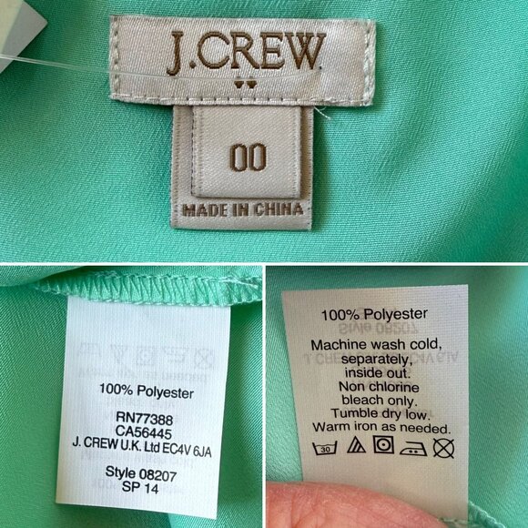 J Crew Factory Mint Green Sleeveless Shirt Blouse Size 00 Button Down Front - Picture 5 of 12